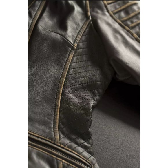 AFFLICTION Leather TRUE DESTINY WOMEN'S JACKET Bla - Picture 11 of 12